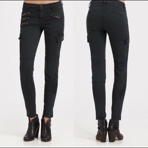 NWOT Black Coated Moto pants